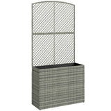 Rattan Outdoor Garden Planter With Trellis 80cm Wide - Velmora