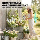 Rattan Outdoor Garden Planter With Trellis 80cm Wide - Velmora