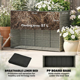 Rattan Outdoor Garden Planter With Trellis 80cm Wide - Velmora