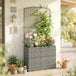 Rattan Outdoor Garden Planter With Trellis 80cm Wide - Velmora