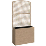 Rattan Outdoor Garden Planter With Trellis 80cm Wide - Velmora