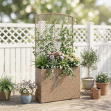 Rattan Outdoor Garden Planter With Trellis 80cm Wide - Velmora