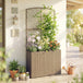 Rattan Outdoor Garden Planter With Trellis 80cm Wide - Velmora
