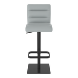 Real Leather Bar Stool With Black Base - Dunley