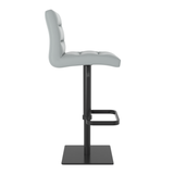 Real Leather Bar Stool With Black Base - Dunley