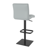 Real Leather Bar Stool With Black Base - Dunley