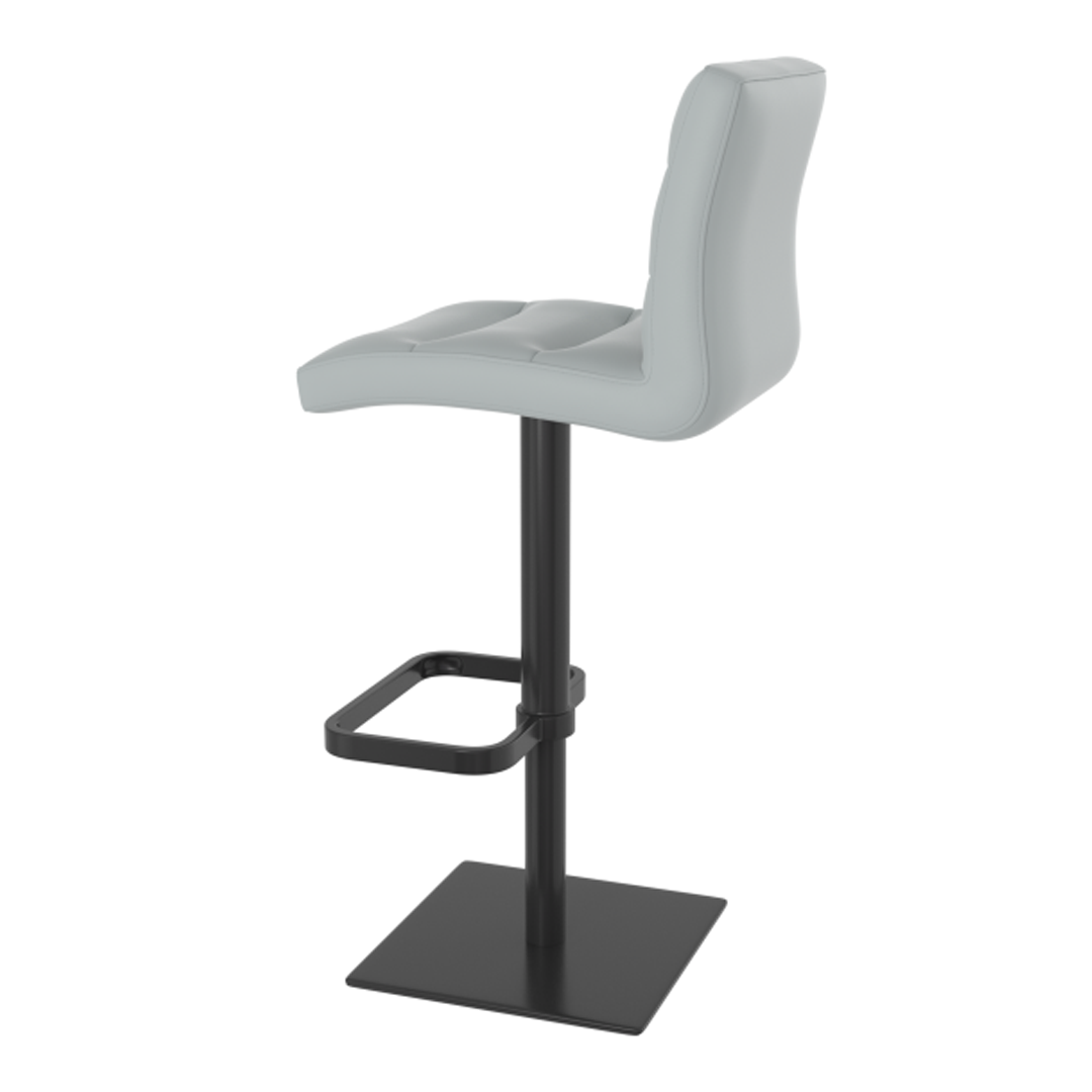 Real Leather Bar Stool With Black Base - Dunley