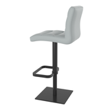 Real Leather Bar Stool With Black Base - Dunley