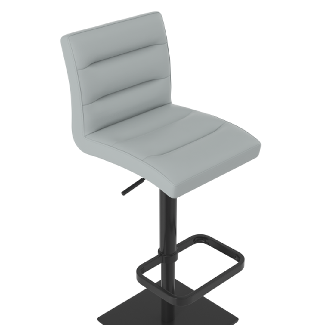 Real Leather Bar Stool With Black Base - Dunley