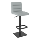 Real Leather Bar Stool With Black Base - Dunley