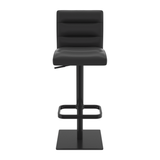 Real Leather Bar Stool With Black Base - Dunley