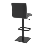 Real Leather Bar Stool With Black Base - Dunley