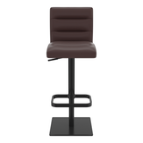 Real Leather Bar Stool With Black Base - Dunley