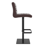 Real Leather Bar Stool With Black Base - Dunley