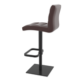 Real Leather Bar Stool With Black Base - Dunley