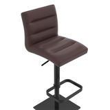 Real Leather Bar Stool With Black Base - Dunley