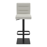 Real Leather Bar Stool With Black Base - Dunley