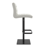Real Leather Bar Stool With Black Base - Dunley