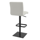 Real Leather Bar Stool With Black Base - Dunley