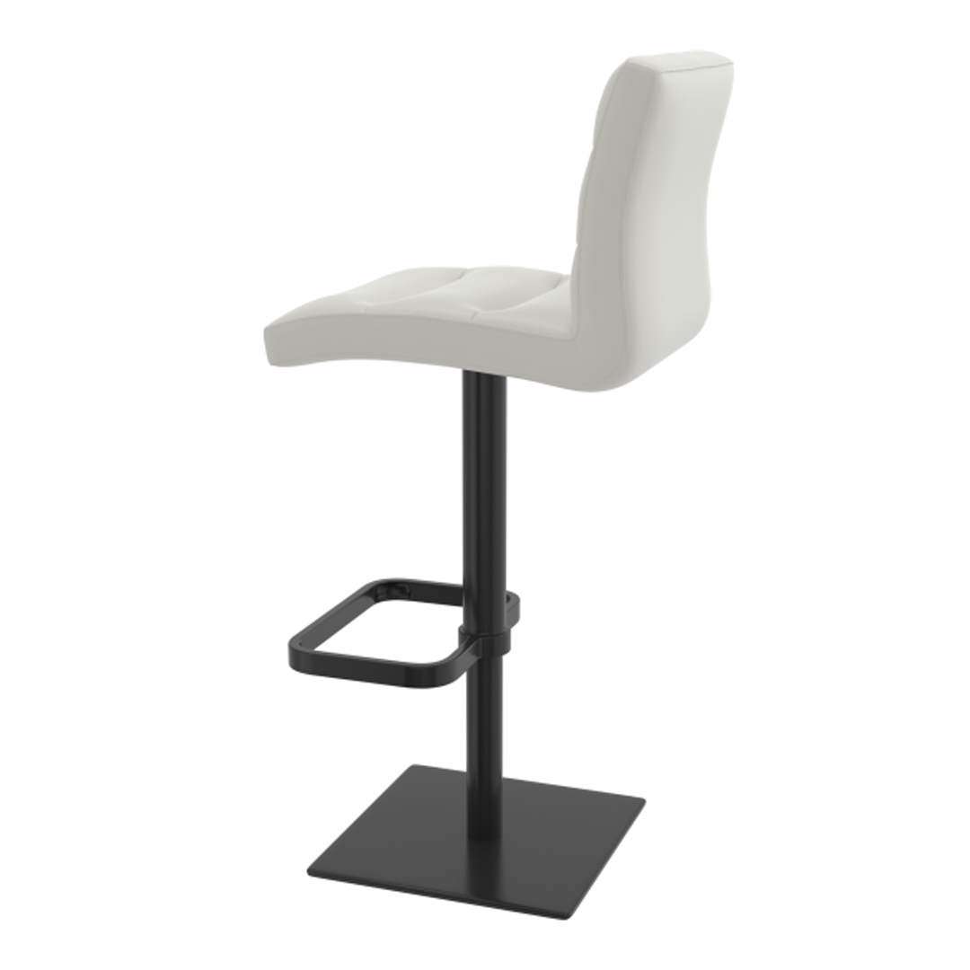 Real Leather Bar Stool With Black Base - Dunley