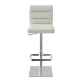 Real Leather Bar Stool With Brushed Chrome Base - Dunley