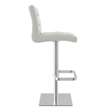 Real Leather Bar Stool With Brushed Chrome Base - Dunley