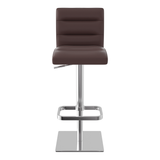 Real Leather Bar Stool With Brushed Chrome Base - Dunley