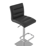 Real Leather Bar Stool With Brushed Chrome Base - Dunley