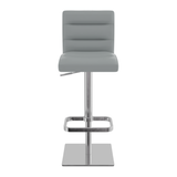 Real Leather Bar Stool With Brushed Chrome Base - Dunley