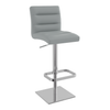 Real Leather Bar Stool With Brushed Chrome Base - Dunley