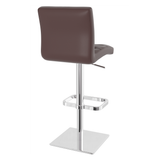 Real Leather Bar Stool With Chrome Base - Dunley