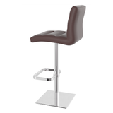 Real Leather Bar Stool With Chrome Base - Dunley