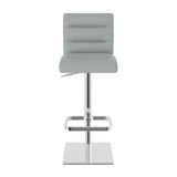 Real Leather Bar Stool With Chrome Base - Dunley