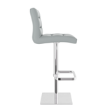 Real Leather Bar Stool With Chrome Base - Dunley