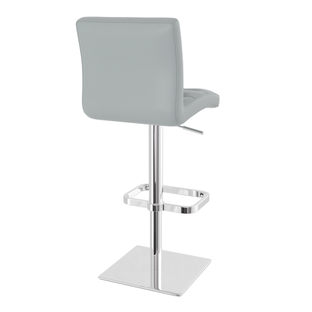 Real Leather Bar Stool With Chrome Base - Dunley