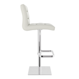 Real Leather Bar Stool With Chrome Base - Dunley