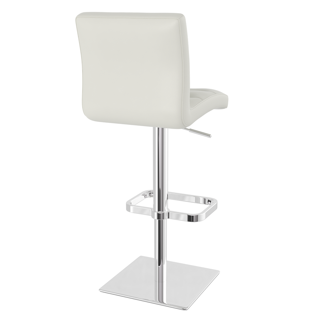 Real Leather Bar Stool With Chrome Base - Dunley