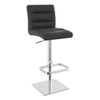 Real Leather Bar Stool With Chrome Base - Dunley