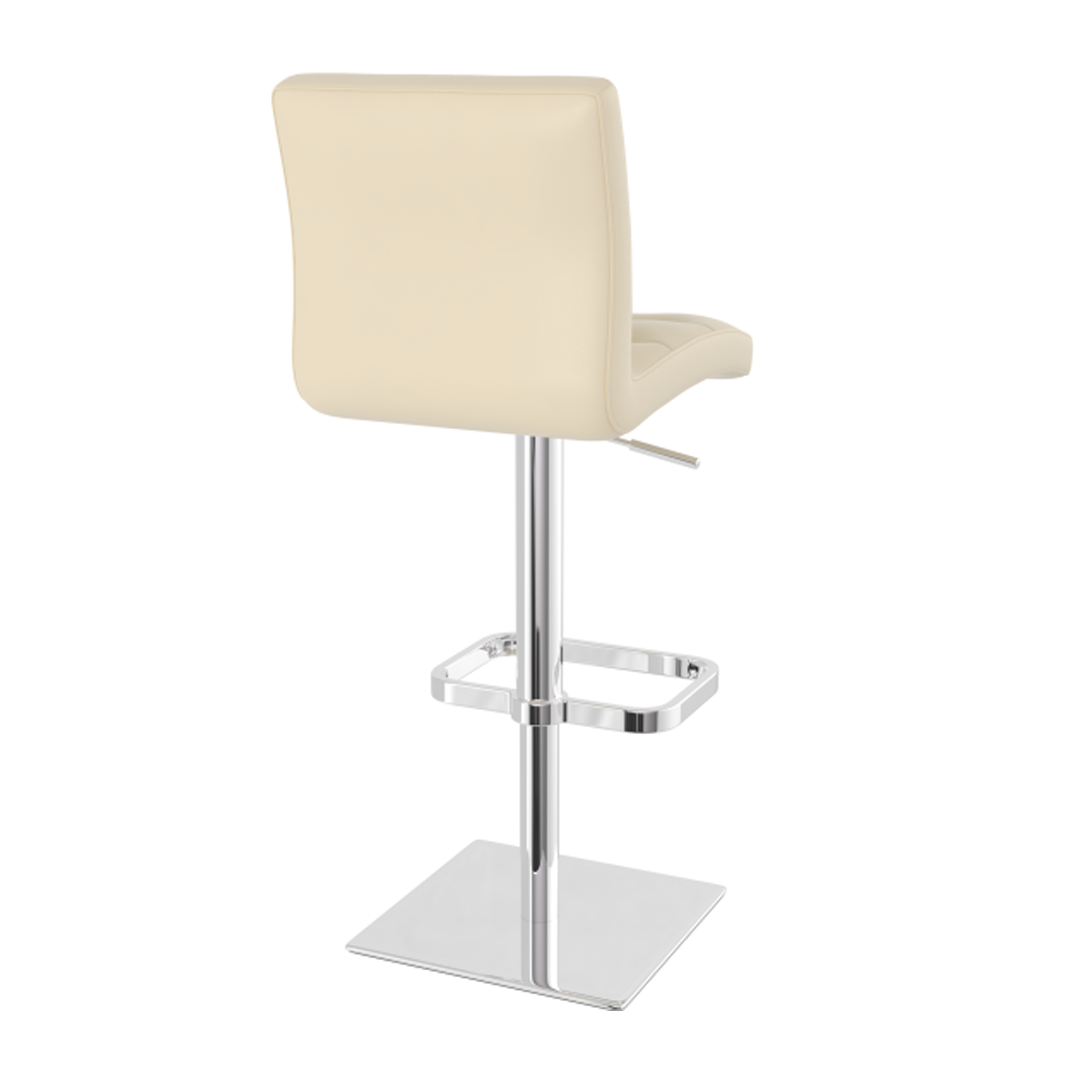 Real Leather Bar Stool With Chrome Base - Dunley