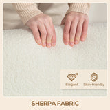 Sherpa Fabric 2 Seater Sofa 118cm Wide With Rubberwood Legs - Velmora