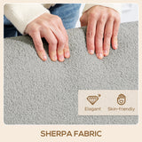 Sherpa Fabric 2 Seater Sofa 118cm Wide With Rubberwood Legs - Velmora