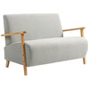 Sherpa Fabric 2 Seater Sofa 118cm Wide With Rubberwood Legs - Velmora
