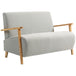 Sherpa Fabric 2 Seater Sofa 118cm Wide With Rubberwood Legs - Velmora