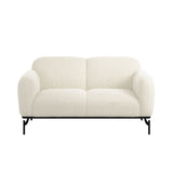 Sherpa Fabric 2 Seater Sofa With Metal Legs - Larsa