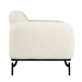 Sherpa Fabric 2 Seater Sofa With Metal Legs - Larsa