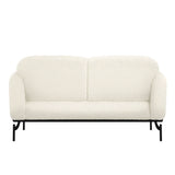 Sherpa Fabric 2 Seater Sofa With Metal Legs - Larsa