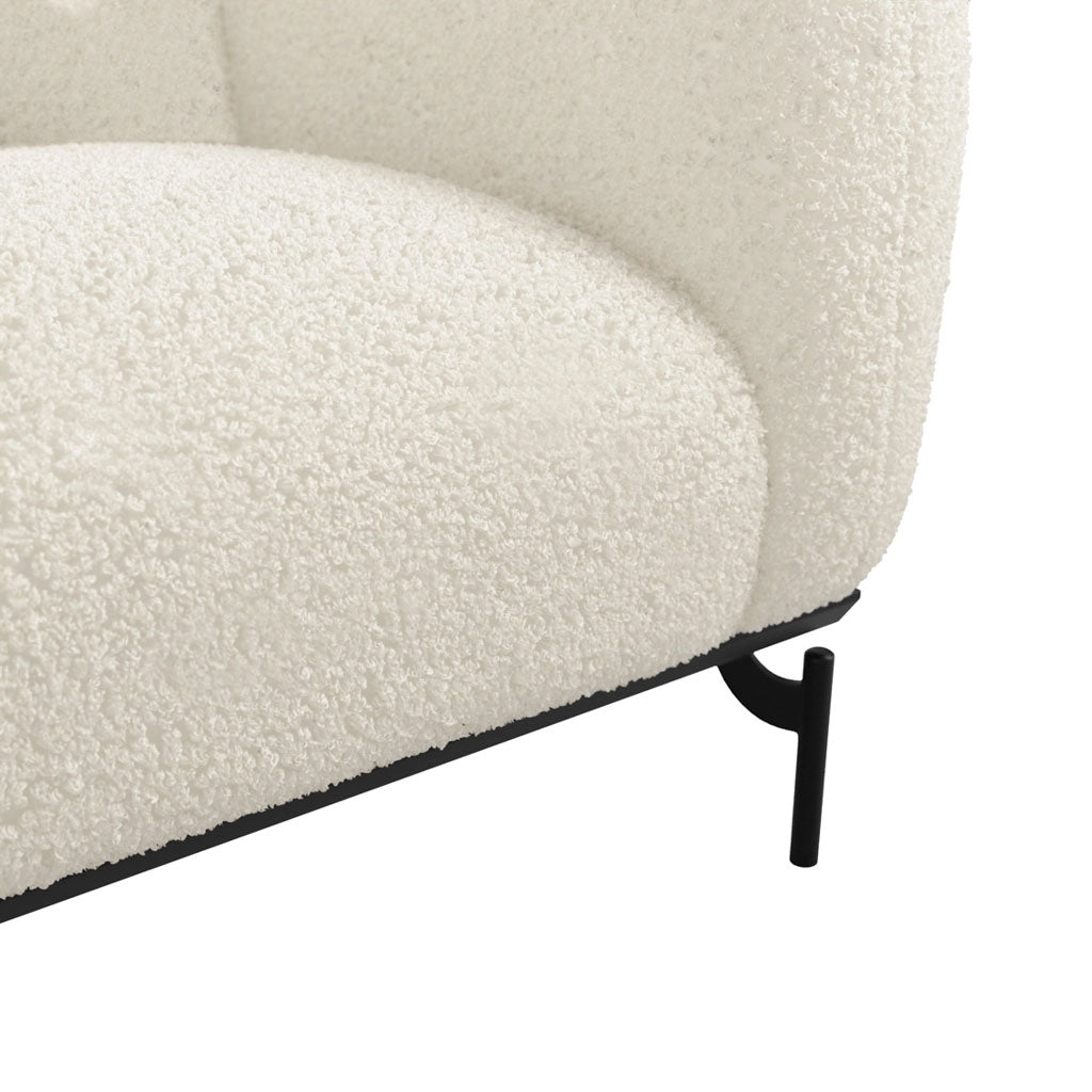 Sherpa Fabric 2 Seater Sofa With Metal Legs - Larsa