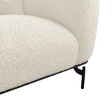 Sherpa Fabric 2 Seater Sofa With Metal Legs - Larsa