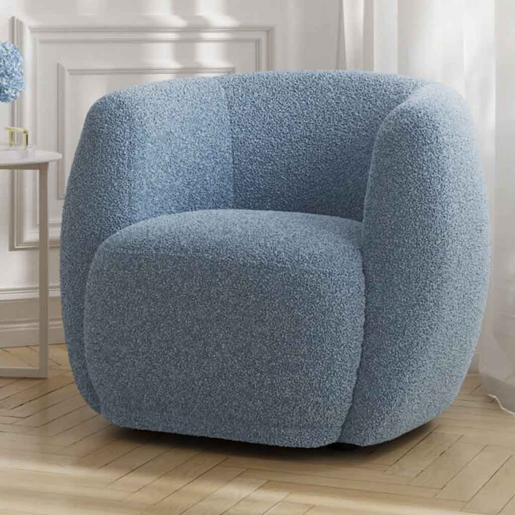Sherpa Fabric Tub Chair - Clay