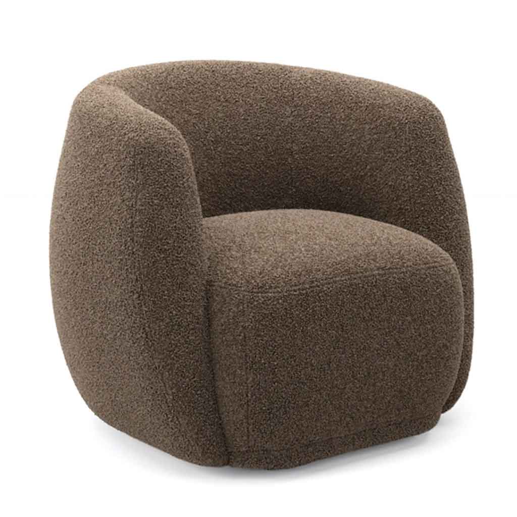 Sherpa Fabric Tub Chair - Clay